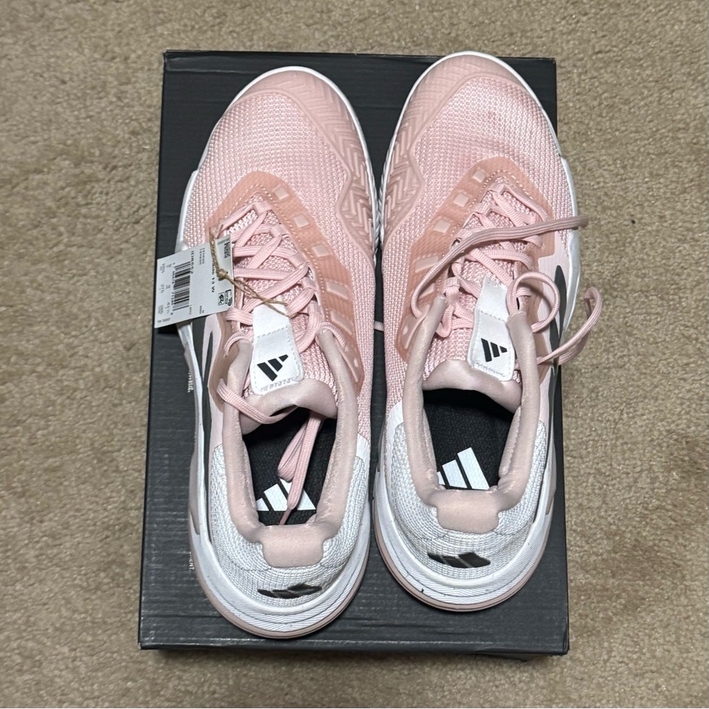 Adidas Barricade 13 Tennis Pickleball Court shoes womens size 10.5 pink/white - Picture 3 of 6